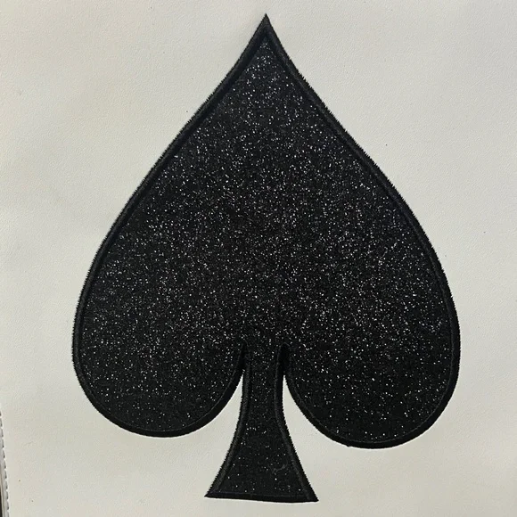 💐Carlos Ace of Spades Playing Card Wristlet Clutch Bag White/Black - Picture 4 of 5